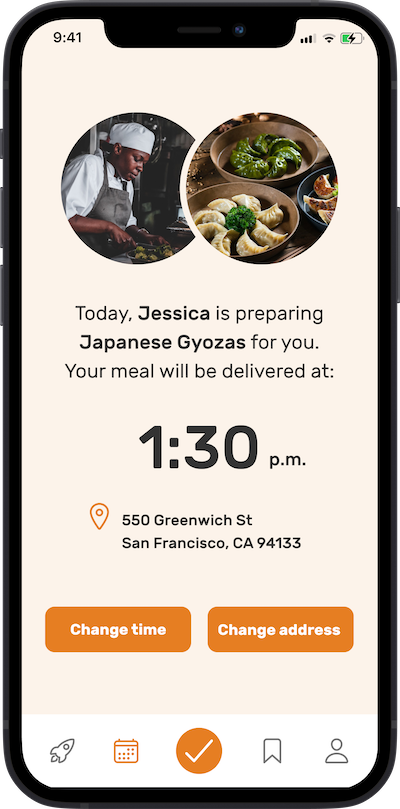 Delivery screen